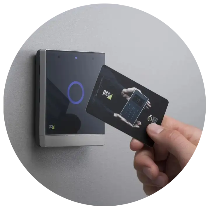RFID integration overview showing contactless employee ID card scanning for attendance tracking